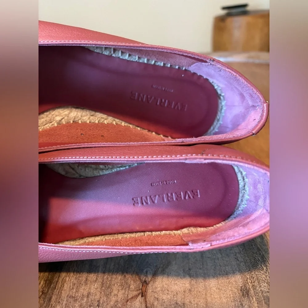 Everlane Rose Pink Square toe Espadrille Flats Size 9 1/2